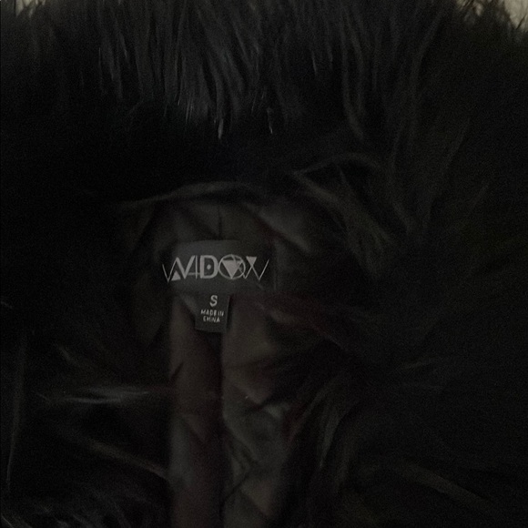 Black and Brown Fur Collar Coat - Picture 2 of 3